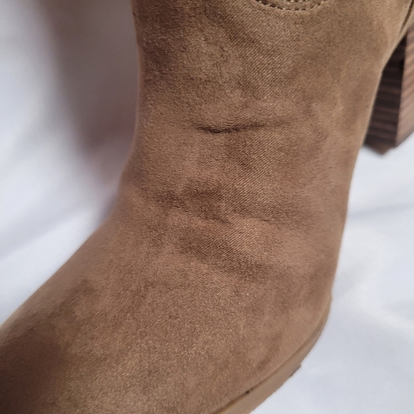 Nine West Inwood Leather Tan Ankle Boots Women's Size 10M Fringe - Picture 4 of 13